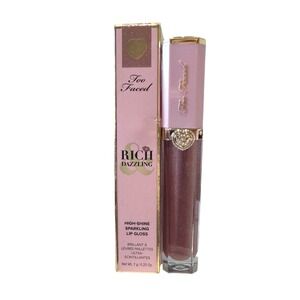 Too Faced Rich & Dazzling High-Shine Sparkling Lip Gloss STOCKS & BONDAGE NIB